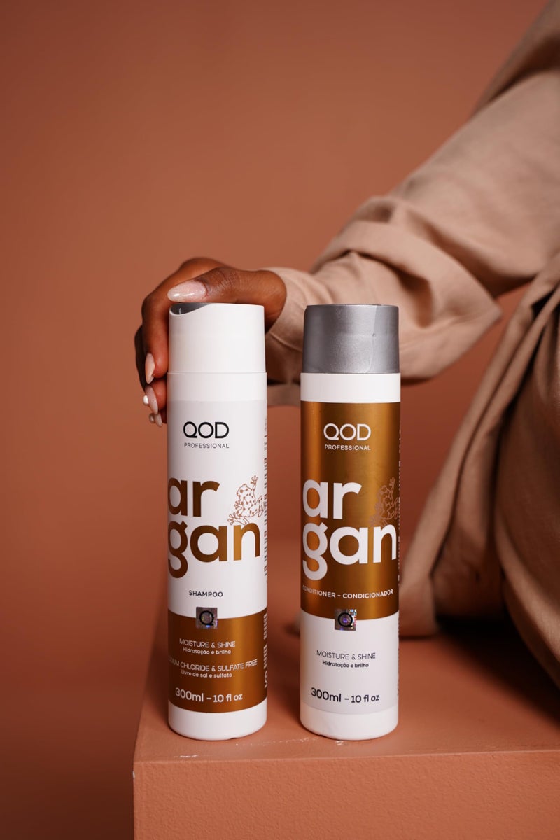 QOD PRO Argan Hair Care Set – Shampoo, Conditioner & Argan Oil Serum, Deep Hydration, Frizz Control & Shine for Dry, Damaged Hair, Total 660ml / 22.2 fl.oz - Image 3